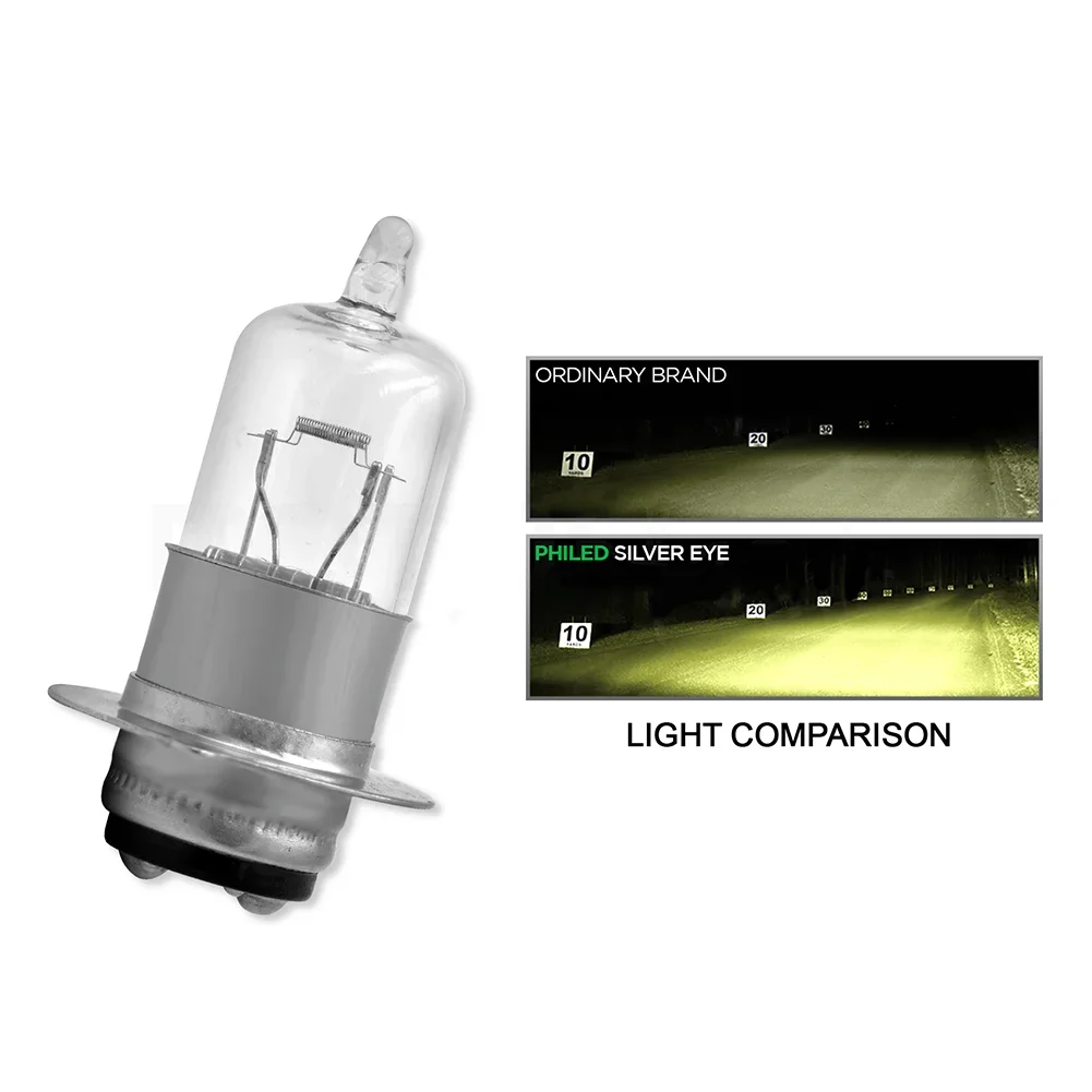 35W Halogen Bulb 12V 6000K/4500K Super Bright H6 T19 P15D Motorcycle Headlight Bulbs Lamp Fits Electric Vehicles UTV Scooters