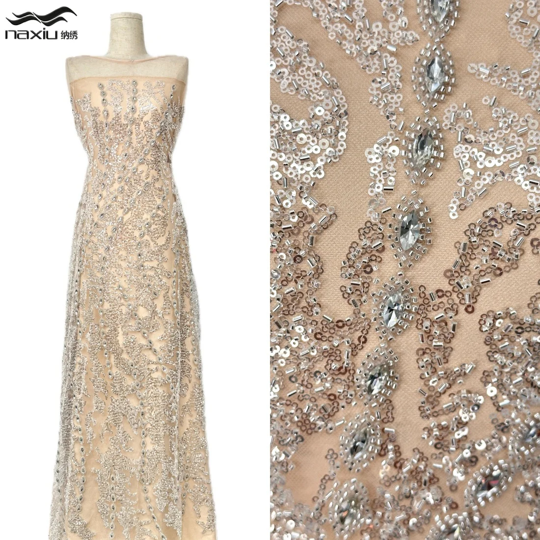 

Кружевная ткань Madison 2026 класса люкс с французской сеткой, крупными камнями и африканскими пайетками, высококачественная, для свадебных платьев в нигерийском стиле