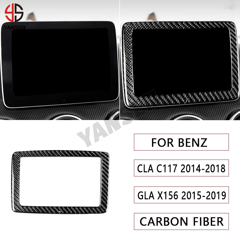 

Car Navigaiton Display Frame Panel Trim Carbon Fiber Sticker For Mercedes-Benz CLA C117 2014-2018 GLA X156 2015-2019 A-CLASS
