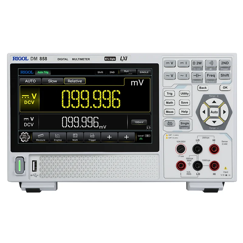 RIGOL DM858 Portable Digital Multimeter, 5½-bit TRMS, 0.03% DCV accuracy, 125 rdgs/s reading speed, 7
