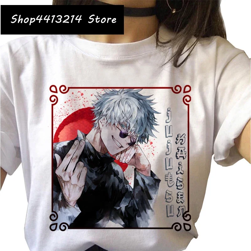 

Women Jujutsu Kaisen T Shirt Japanese Anime Grunge Tshirt Gojo Satoru Yuji Itadori Hot Summer Streetwear Clothing Tee T-Shirt