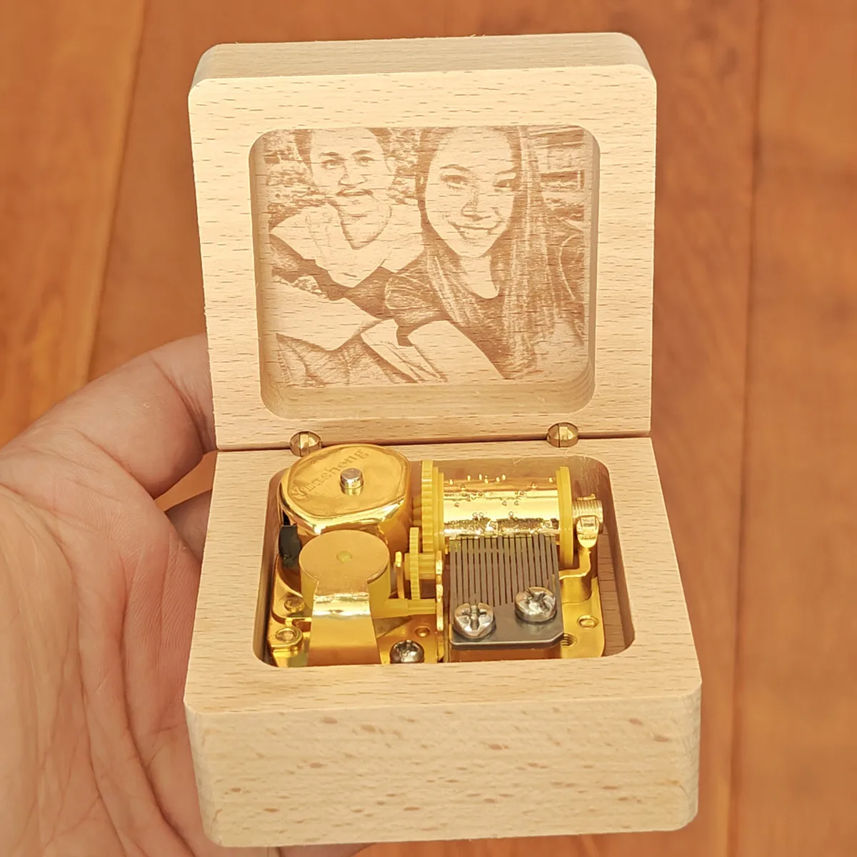 To My Other Half Golden Mechanism Music Box, Engraved Photo, Musical Gifts, Unusual Anniversary, Wedding, Birthday