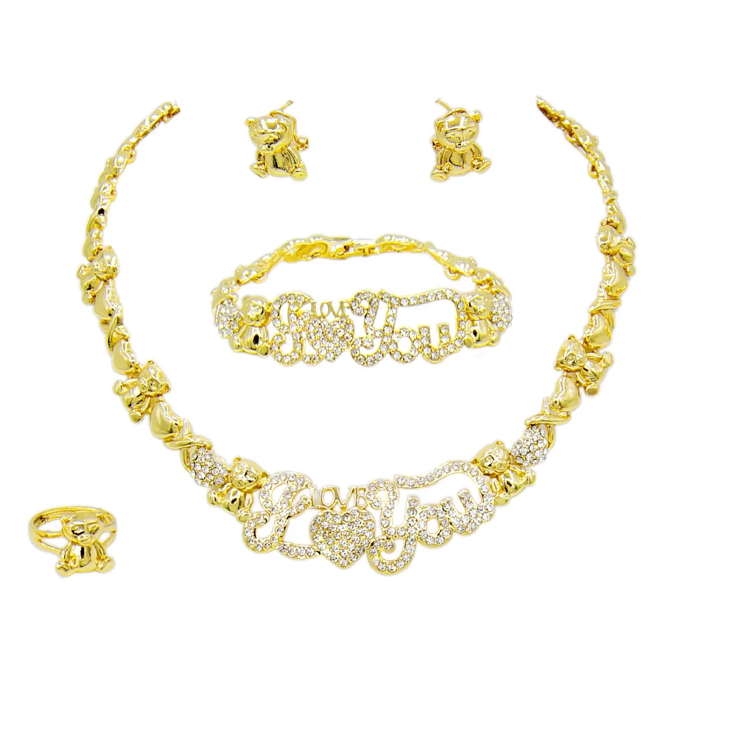 Simple and exquisite jewelry set, suitable for weddings and daily gatherings, free shipping in gold color