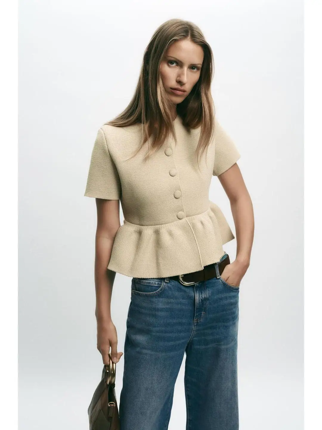 تخفيف محبوك على شكل حرف a ort Sve ملابس خارجية مستديرة Ne أوائل الخريف ملابس عمل متعددة الاستخدامات لون كلاسيكي زر إغلاق