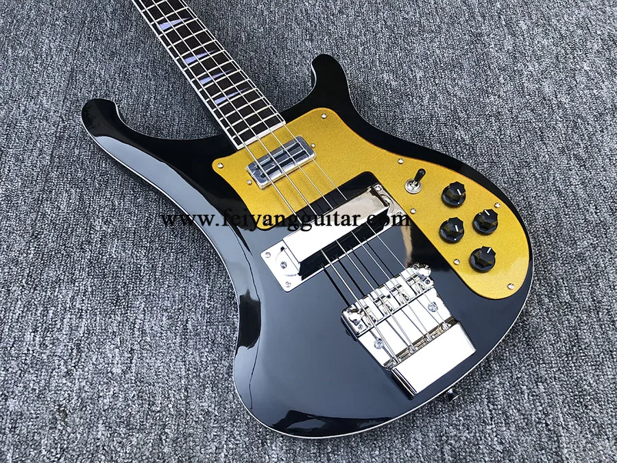 Electric Bass Guitar with Adjustable Bridge, 4 String,Gold Pickguard, Rosewood Fingerboard, High Quality, Free Shipping, 4003