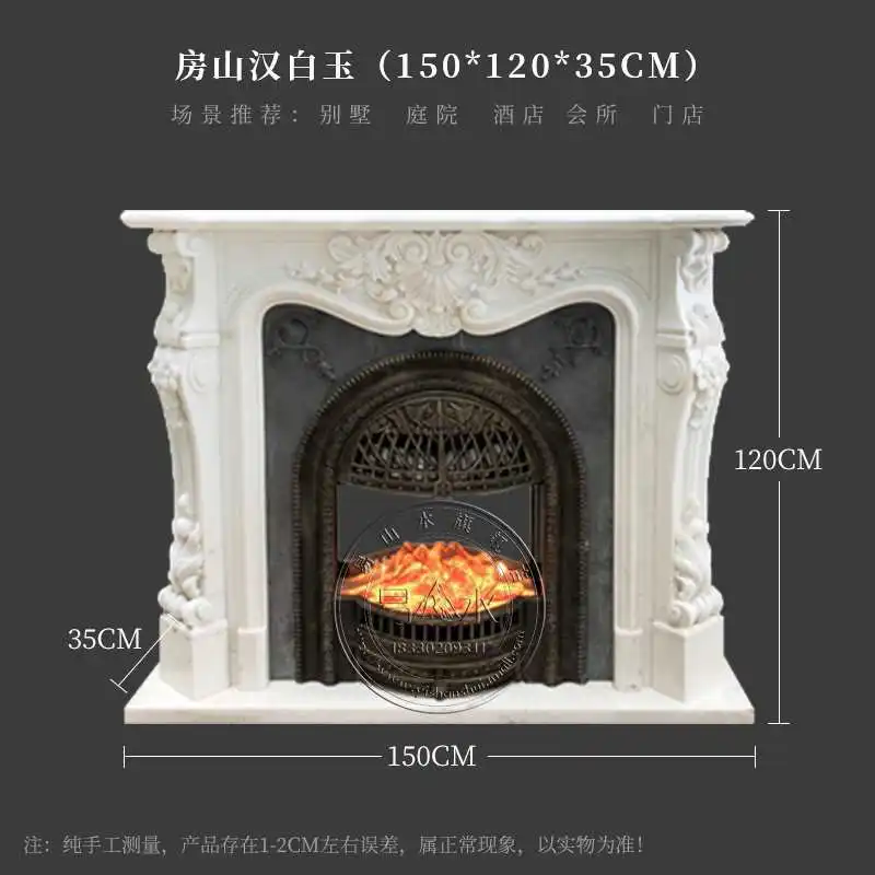 Lareira de mármore lareira esculpida europeia villa sala de estar
