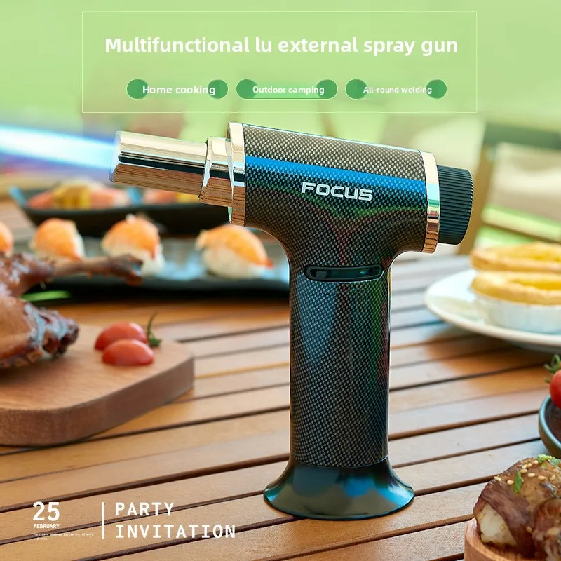 1800° High Temperature Strong Firepower Desktop Welding Gun Butane Gas Torch Lighter Lock Fire Switch Outdoor BBQ Cigar Lighters