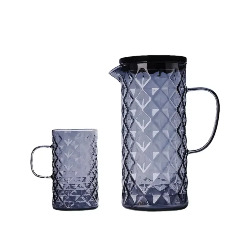 1300ml High Borosilicate Glass Pitcher Modern Design Dark Gray Gold Water Jug  Available for Home Kitchen Use