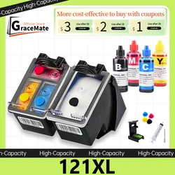 121XL Deskjet D2563 F4283 All-in-One F2423 F2483 F2493 F4213 F4275 F4583 Printer Ink Cartridge Replacement for HP Inkjet 121 XL