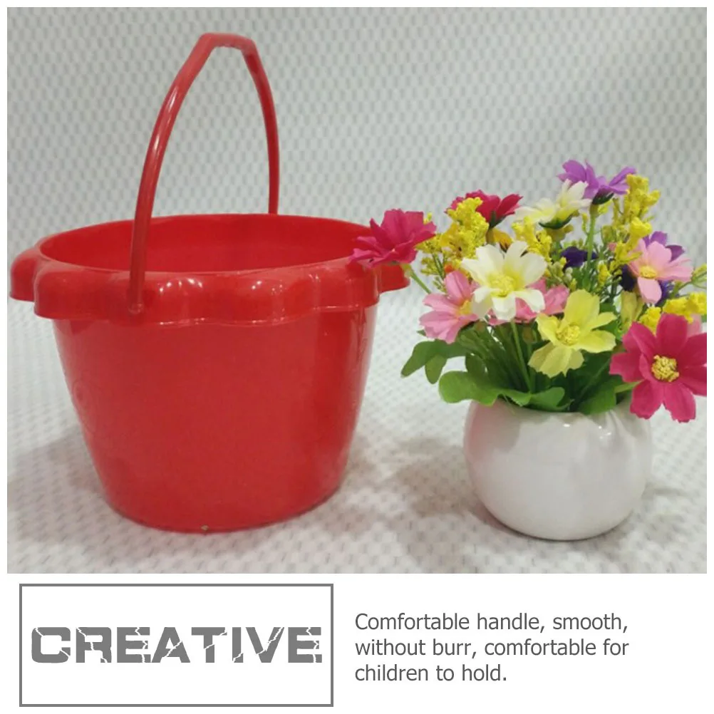 

Plastic Sand Bucket Kids Beach Set Durable Pp Material Smooth Handle Outdoor Play Colorful Children Water Bucket Playthings