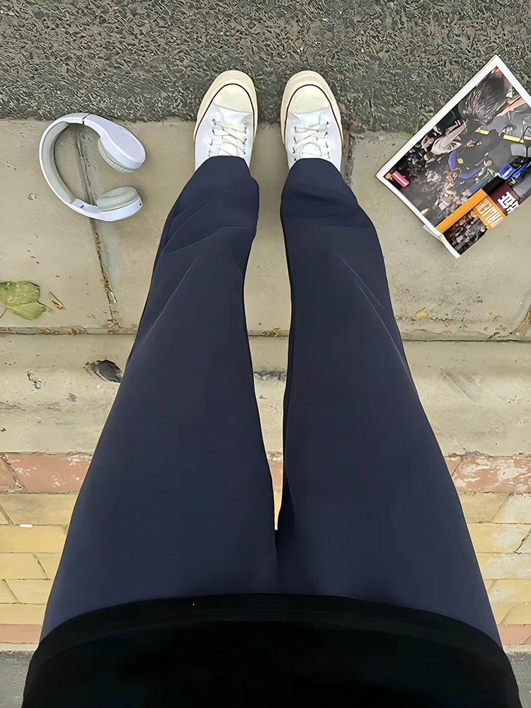 

k Blue American Sle Curved Blade Sweatpants Men's Spring Autumn High Street Hiphop Straight Leg Sports Casual Long Trousers