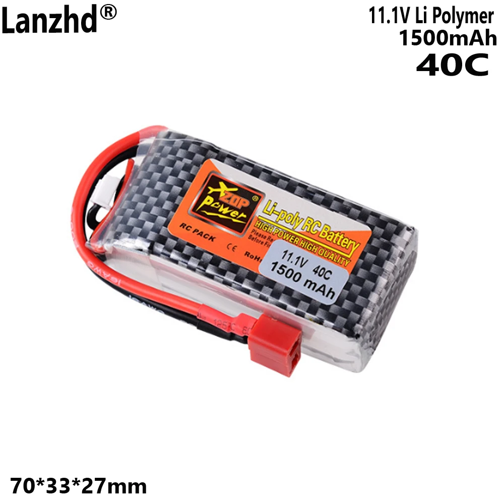 بطارية ليثيوم 11.1 فولت ZOP 1500 مللي أمبير 40C 3S عالية المعدل لحزمة بطارية طاقة ثابتة الجناح للطائرات النموذجية #3