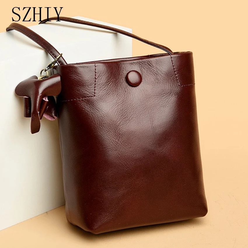 100% Genuine Leather Shoulder Bag Women Crossbody Purse Designer Top Layer Plant Tanned Cowhide Phone Luxury Vertical Soft Bag