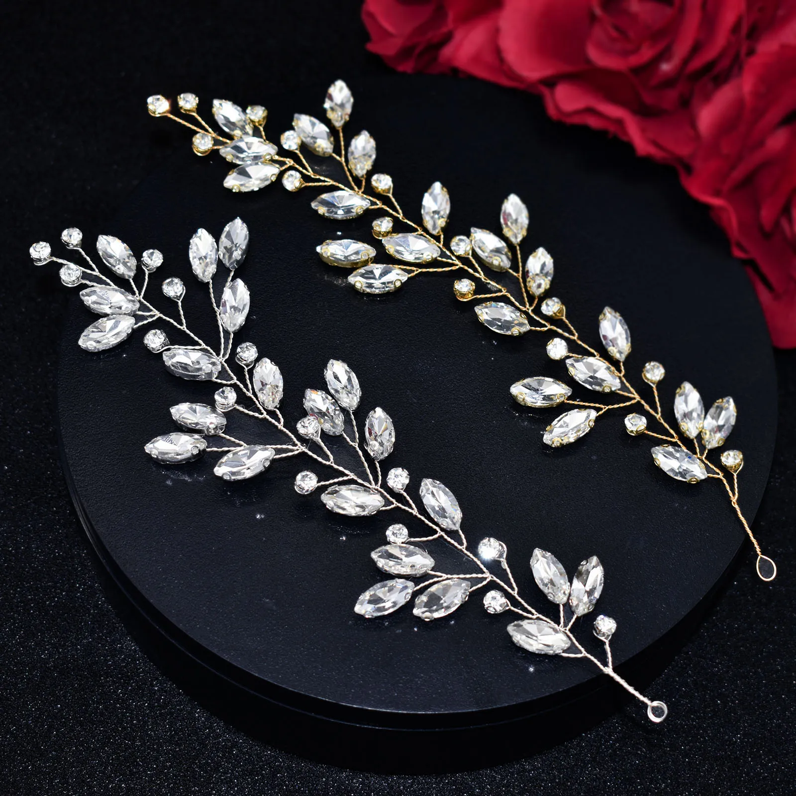 A482 Handmade Wedding Headdress Rhinestone Bridal Hairband Luxury Hair Accessories Crystal Bride Headpiece Fascinators Tiara