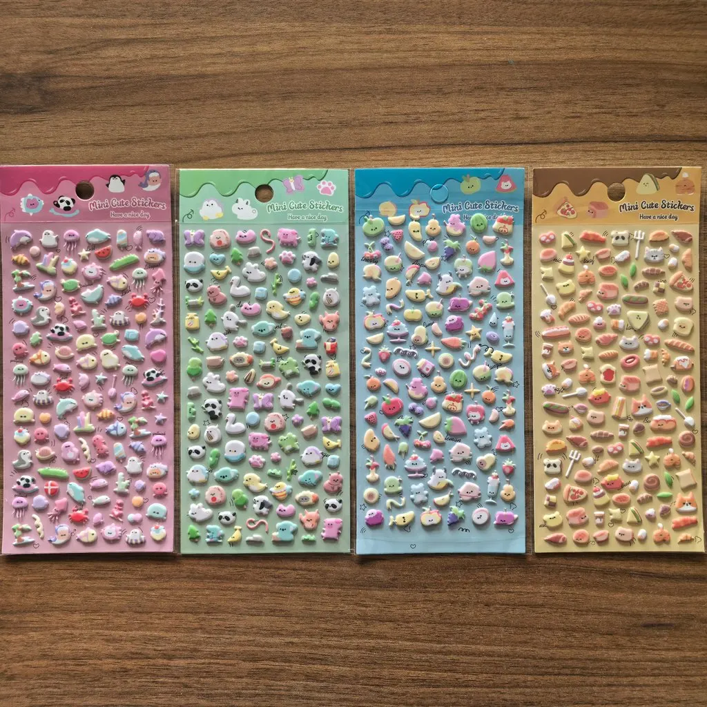 4Pack Tiny Cute Mixed Element Stickers - Vibrant Decor Embellishments for Water Bottles Stationery LanLanStickersWorld Store