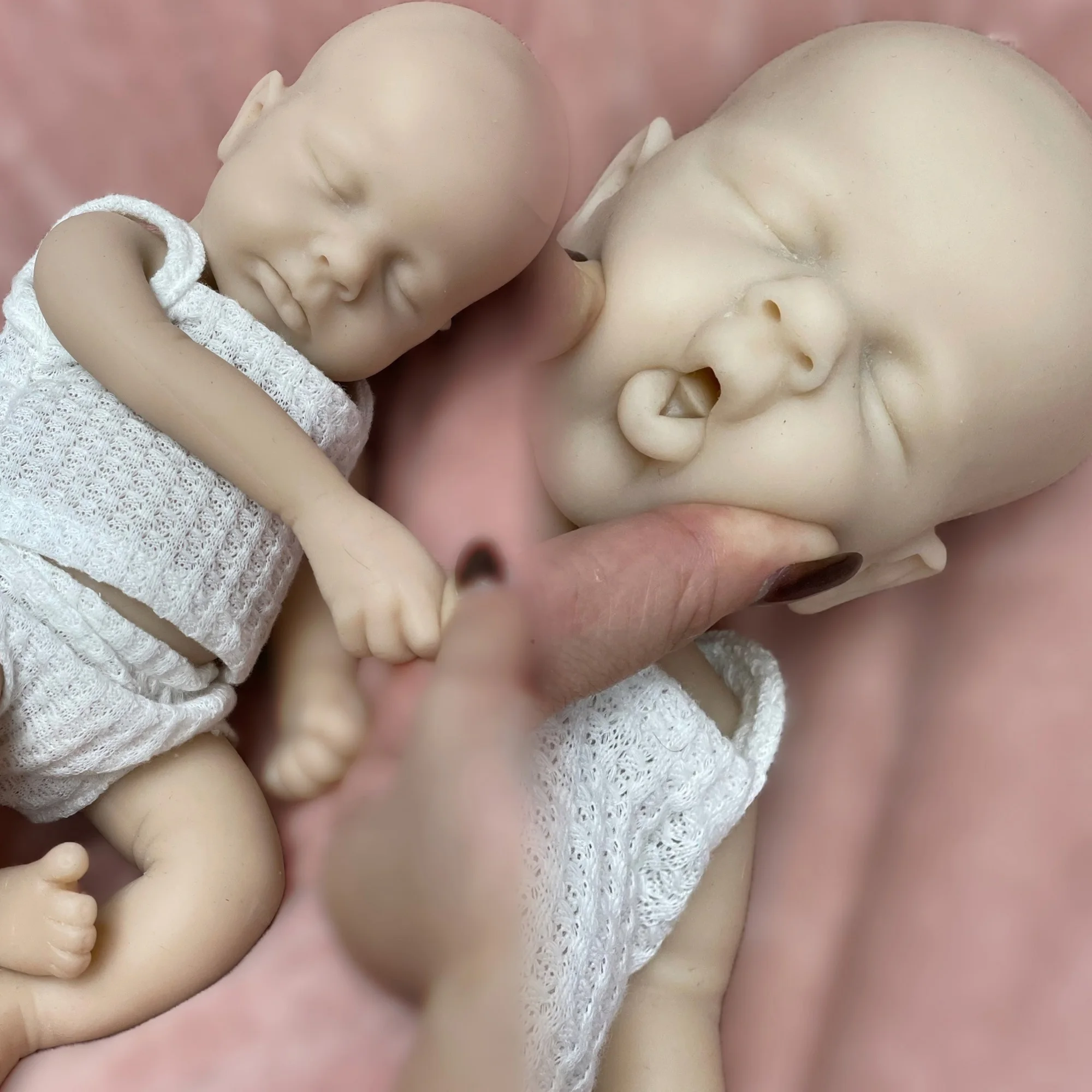 

33cm Unpainted Washable LouLou Bebe Reborn Girl Can Open Mouth Solid Silicone Soft Newborn Baby Girl Dolls For Kid's Gift