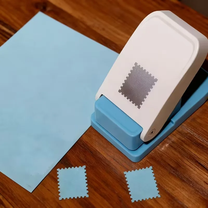 

1X0.8inch Rectangular Postage Stamp Punch, Scalloped Rectangle Lever Action Craft Punch for Paper Crafting Scrapbooking DIY Card