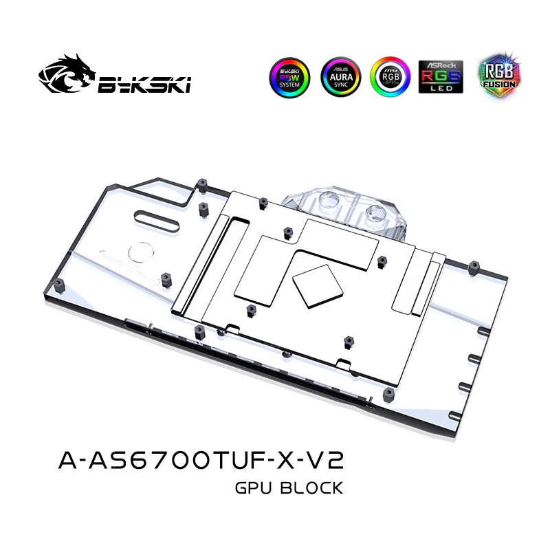 Bykski GPU Water Block for ASUS TUF RX6700XT-O12G-GAMING / ROG Strix Radeon RX 6700 XT OC Edition Copper Radiator A-AS6700TUF-X