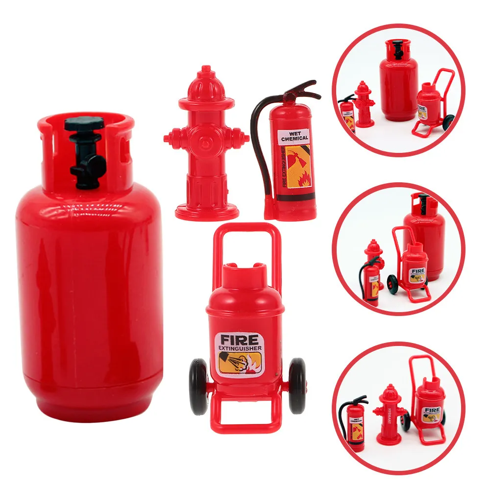 Mini House Miniature Dollhouse Furniture Halloween Christmas Dollhouse Fire Extinguishers Diorama Building Event Decor 1SET