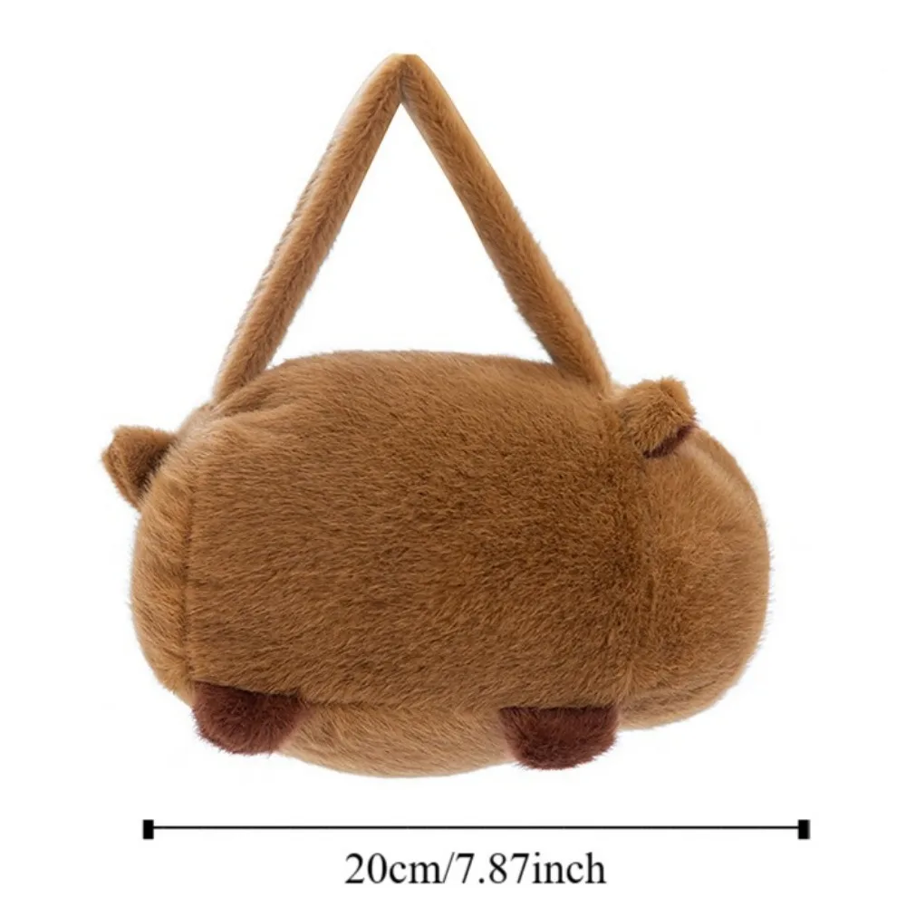 Anime Cartoon Capybara Plush Shoulder Bags Rabbit Panda Capybara Handbags Large Capacity Zipper Animal Plush Bag