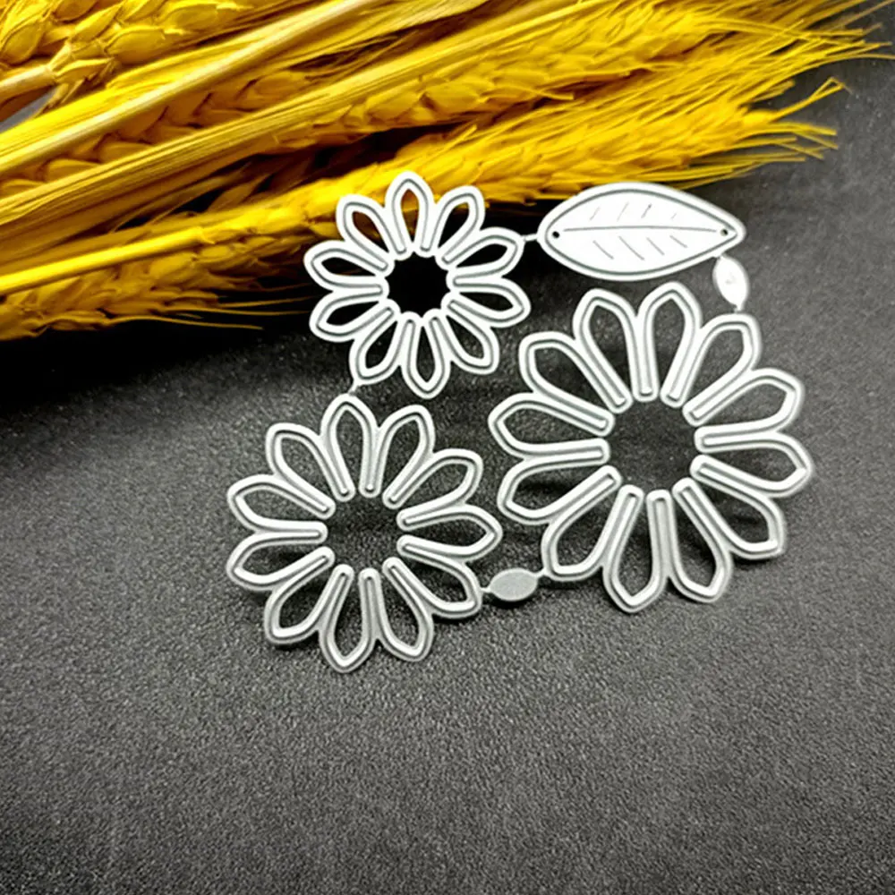 1Pc Chrysanthemum and Leaf Metal Cutting Dies DIY Scrapbooking Album Decoration Embossing Paper Card Craft Stamps and Dies Sets