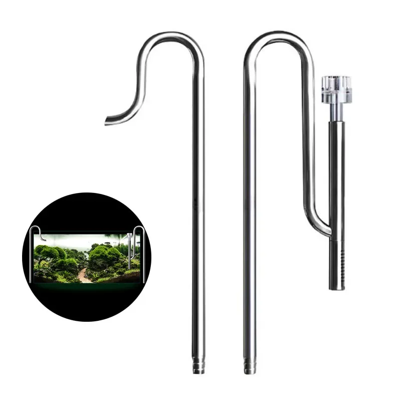 Stainless Steel Lily Pipe Inlet and Outlet Surface Skimmer External Fish Tank Filter Accessories Aquarium