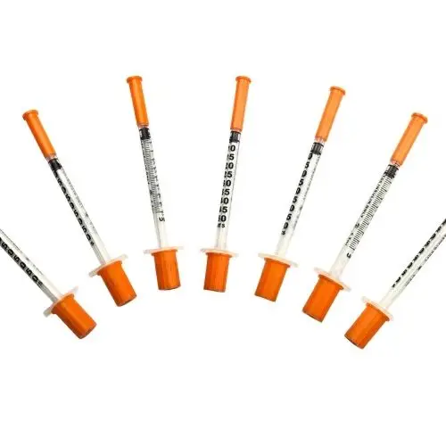 50pcs/lot 1ml 0.5ml 29G Disposable Plastic Veterinary Syringe With Needles pet Animal dog cat syringe