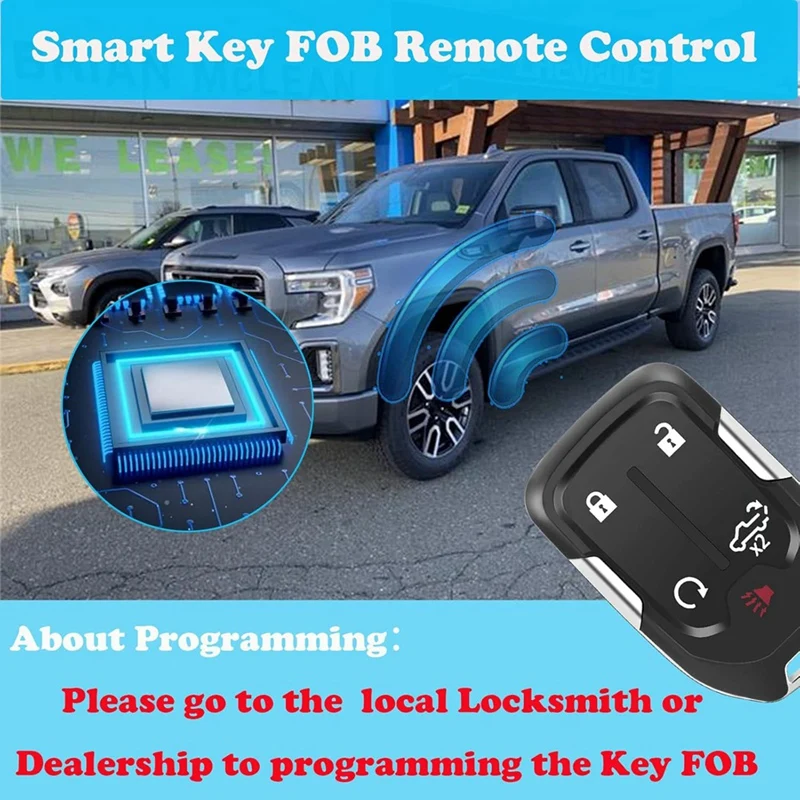 Chave de controle remoto de entrada sem chave para GMC Sierra Silverado 1500 2500 3500 2019-2023 HYQ1ES 13522904