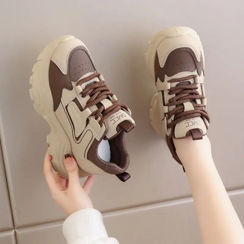 

Autumn Winter Women's Retro Chunky Sneakers Lightweight Thick Sole Platform Shoes​ Casual Wear with Breathable Mesh Upper
