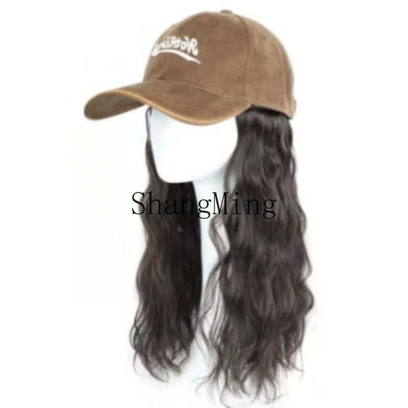 

DSA hat wig integrated upgrade simulation hair fashionable lazy wool roll brim enlarged full head cover
