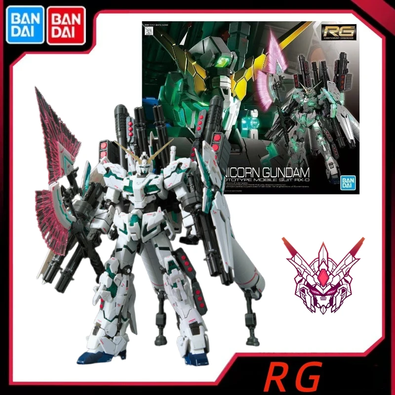 

В наличии Bandai, оригинальный Gundam RG 1/144, сборная модель единорога, коллекционные праздничные подарки, украшения, фигурки меха