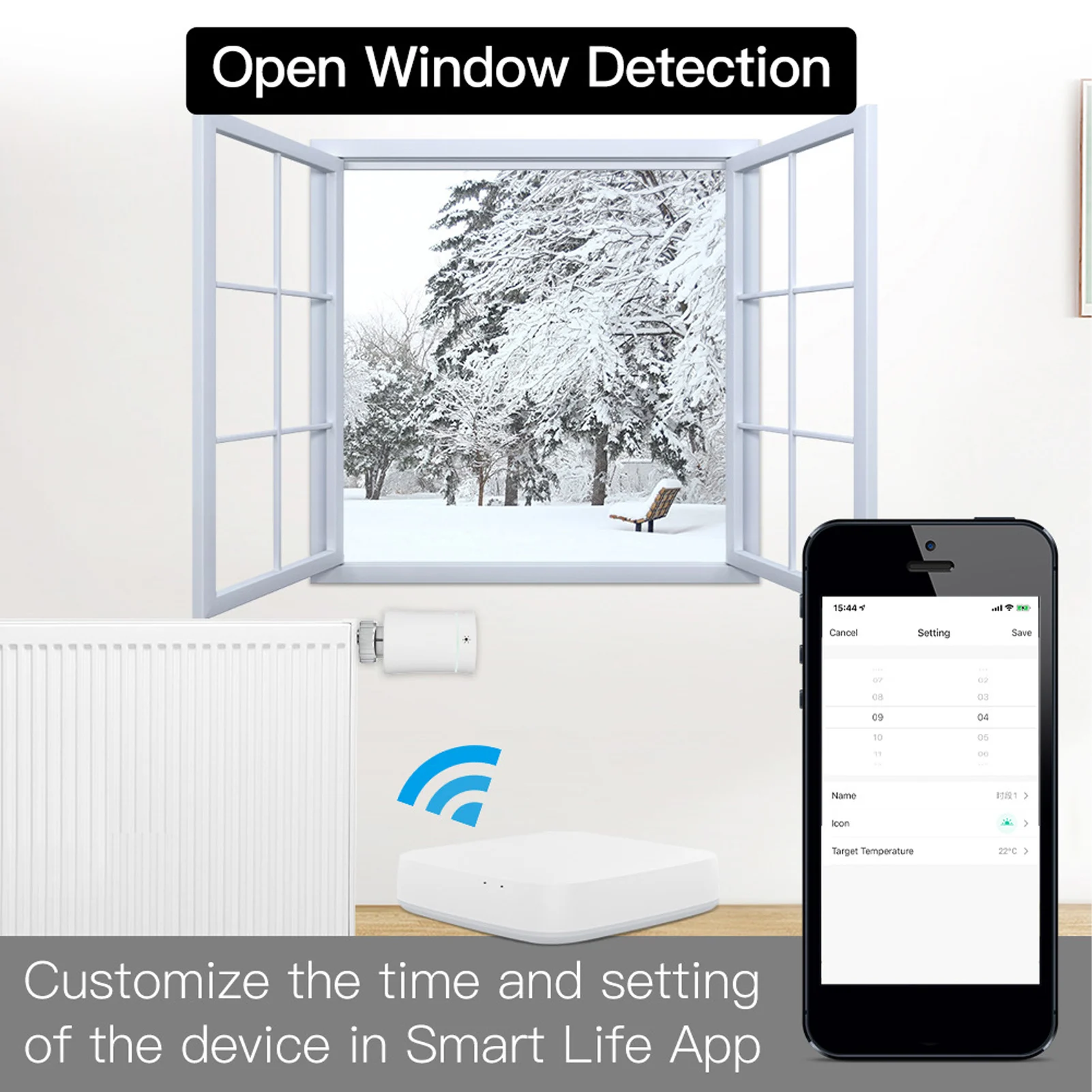 Smart Temperature Control Valve APP Control Smart Radiator Valve ABS Energy Saving IP20  for Tuya for Home