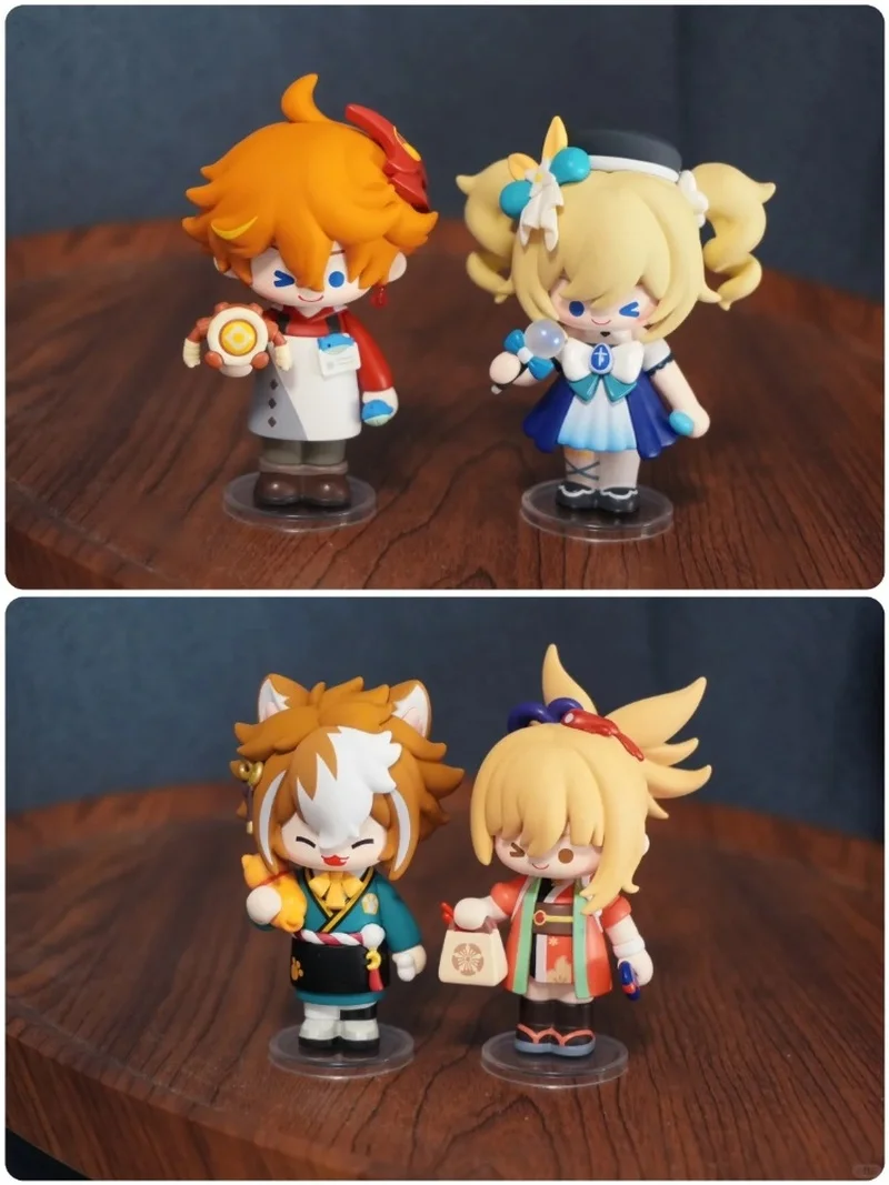 Genshin Impact Dress-Up Dreams Series Q Edition Doll Walnut And Wendy Anime Figure Collection Desktop Decoration Birthday Gift