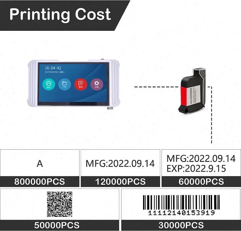 Tij Online Date And Time Stamp Machine Inkjet For Metal Printing Portable Ink Printer Logo Thermal Inkjet Printer Coding Machine