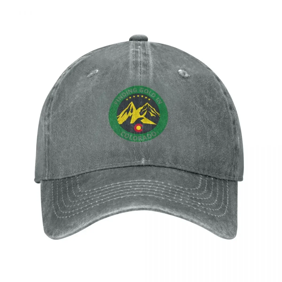 Gorra de béisbol con logo de Finding Gold in Colorado, gorra de gran tamaño, gorra de verano, protección solar, gorra de béisbol vintage para hombre y mujer