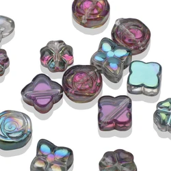 8-12mm Rose Petal Lucky Leaf Bead Color Diy Series Porcelain Mixed Color Handmade Jewelry Creative Diy Jewelry Glass Crystal