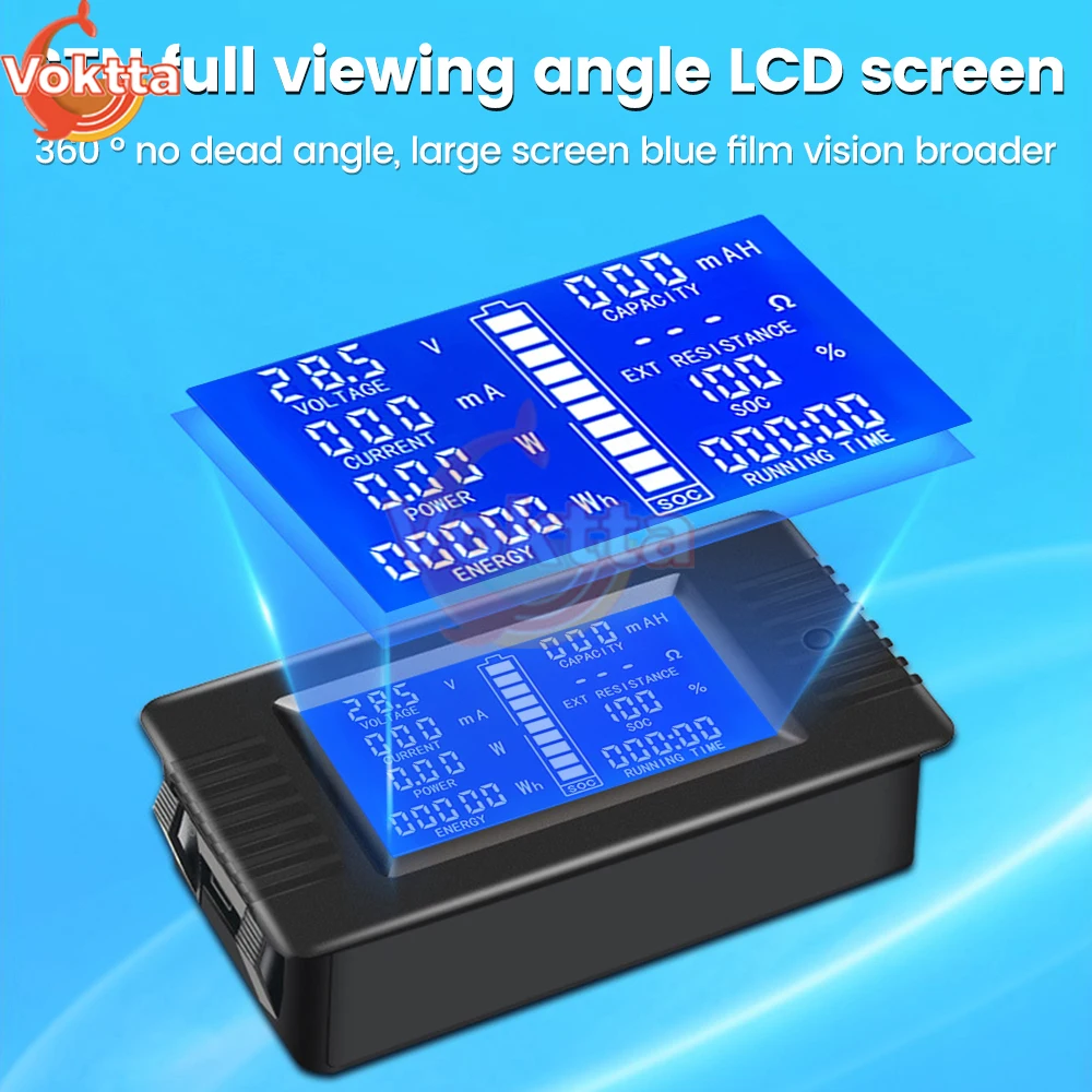 LCD Digital Voltímetro e Amperímetro, Tensão Current Gauge Tester, Power Energy Meter, Monitor, Battery Capacity Tester, DC 8-120V, 50A, 100A