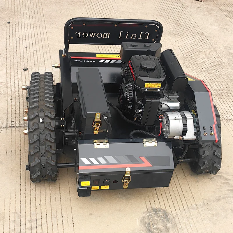 Customized Hot Sale Crawler Robot Lawn Mower Self Propelled Garden Zero Turn Remote Control Lawn Mower With Rubber Tracks
