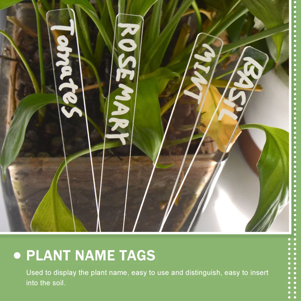 

1Set Acrylic Plant Markers Durable Garden Tags Easy Clean Reusable Small Size for Pots Greenhouses Ground Labels