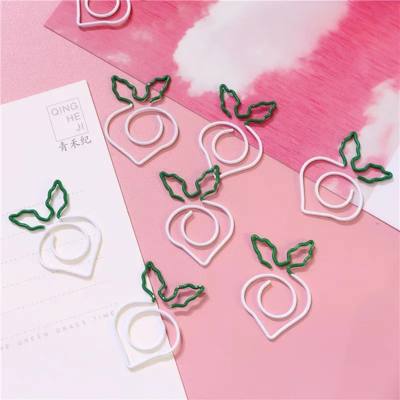 علامة مرجعية على شكل جزرة من كاواي ، مستلزمات مكتبية للمدرسة ، مشبك صور ورقي ، قرطاسية هدايا لإكسسوارات الكتب ، هدايا المعلم ، 10 في كل لوطة #5