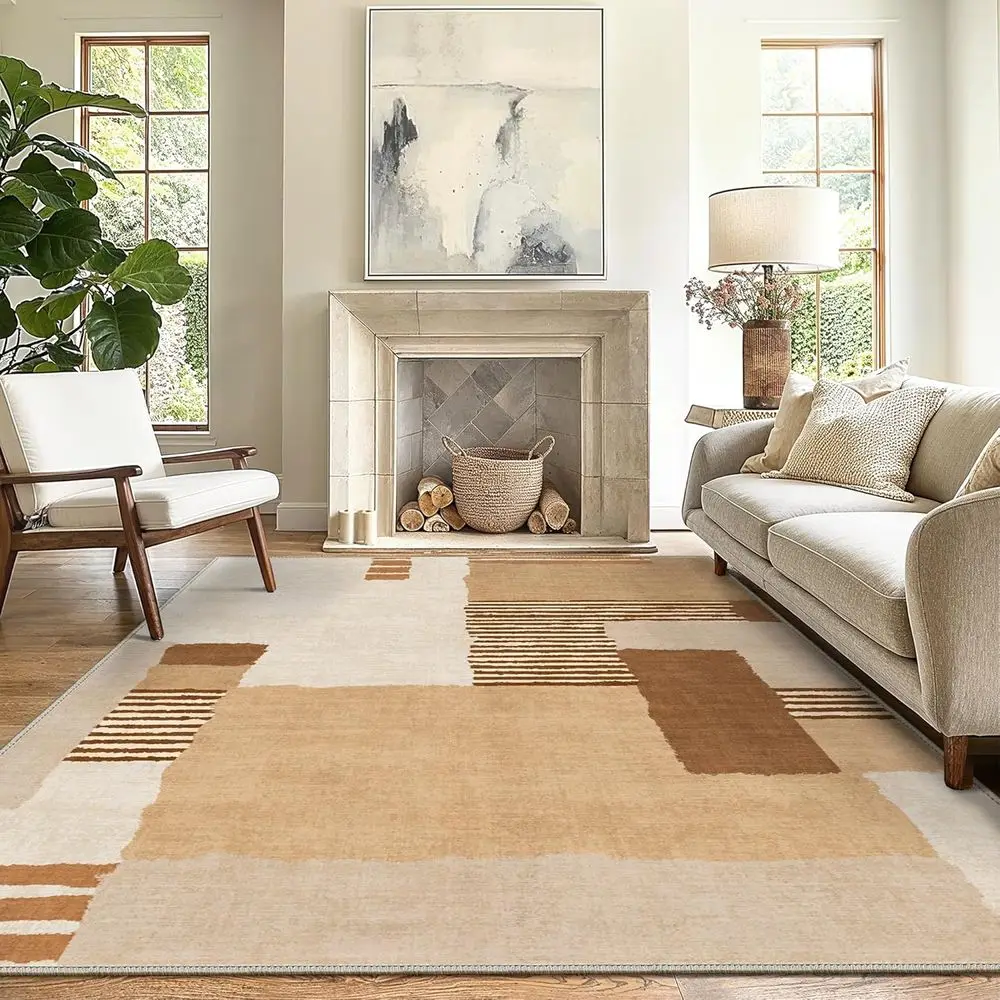 

Ковры 8x10 в современном абстрактном стиле — большие, моющиеся, нескользящие, подходят для владельцев домашних животных, для гостиной, спальни, игровой комнаты, столовой — оранжевые