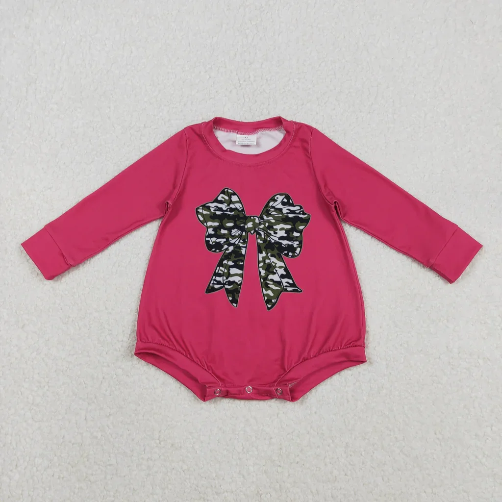 

Bows Cow Pink Baby Girls Bubble Romper