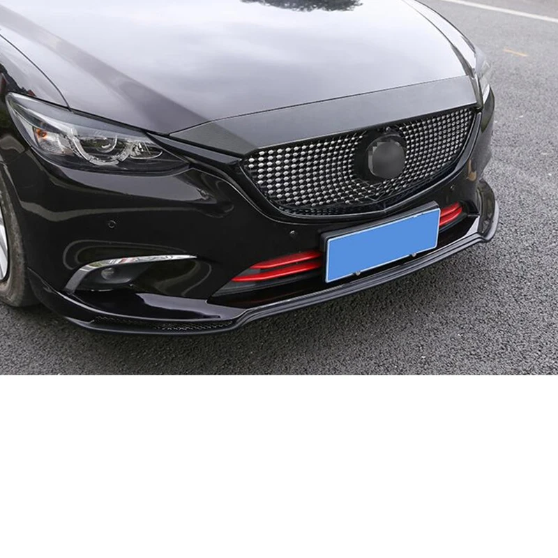 For Mazda 6/2017 2018 Car Grille Trim Strip ABS Material FRONT Bumper Full Grills Cover Trim Body Kit