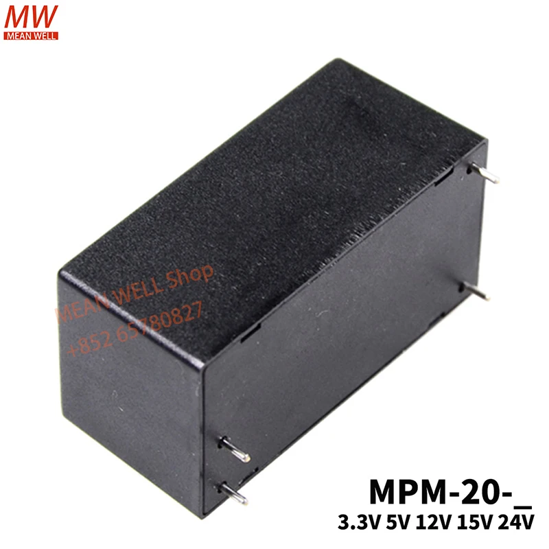 Original MEAN WELL 20W High Reliable Green Encapsulated Type MPM-20-5 MPM-20-12 MPM-20-15 MPM-20-24