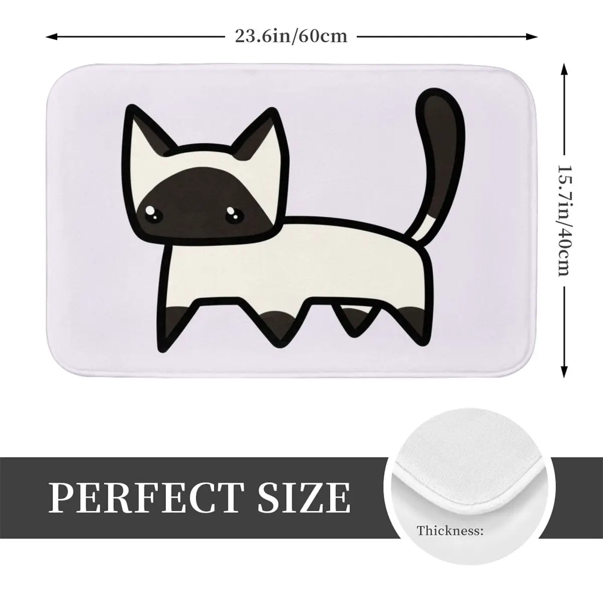 Tiny Siamese Cat Doormat Anti-skid Super Absorbent Bath Mats Home Entrance Rugs Kitchen Living Room Carpet Hallway Footpad