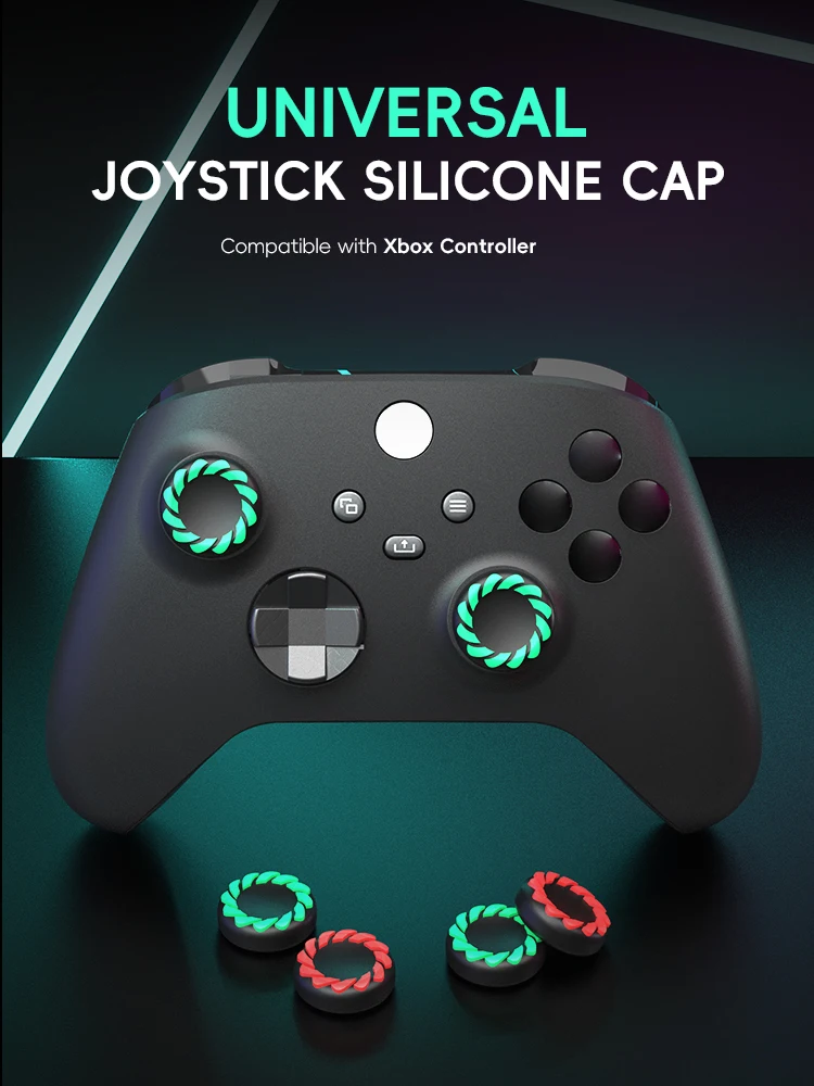 DATA FROG 4PCS Silikon Daumengriffe Kappe für PS5 PS4 Pro Slim PS3 Xbox Series X S One 360 Controller Joystick Abdeckung – Detail 3