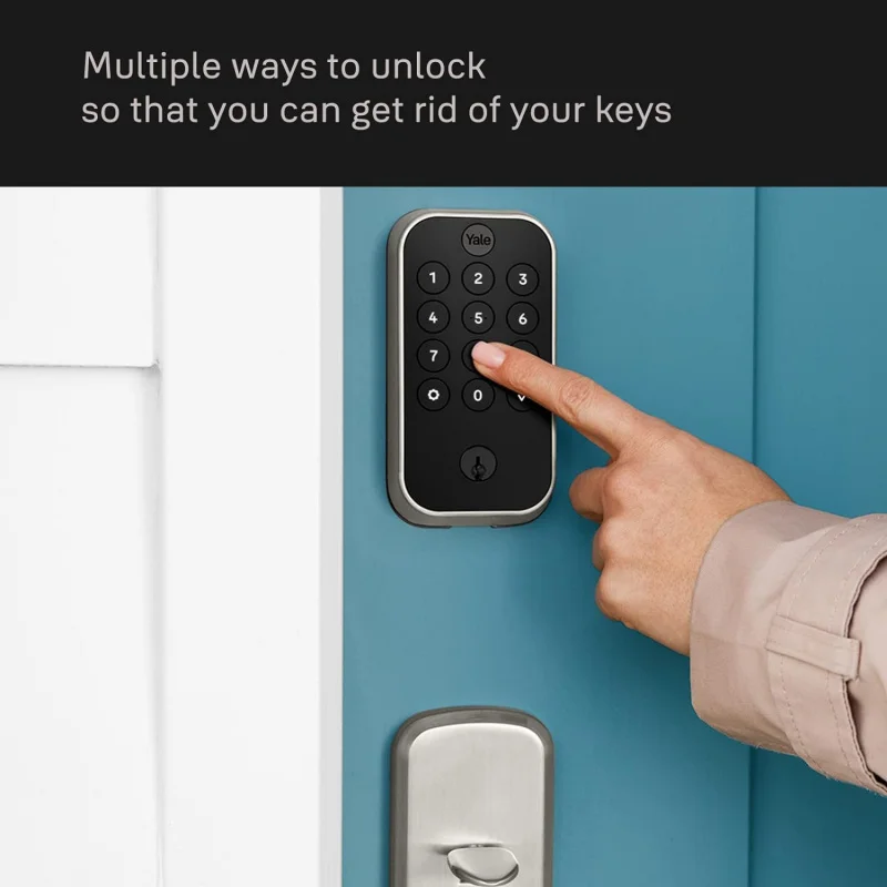 Yale Assure Lock 2 with Wi-Fi, Black Connected Keypad Smart Lock for Front Door or Back, Door lock with Code and Back-Up Key