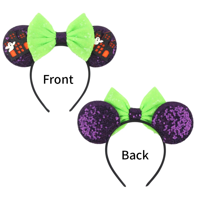 2026Latest Mickey Minnie Ear Headband Sequin Bows For Girl Adult Kids Halloween Party Cosplay Hair Accessories Princess Hairband - view 2