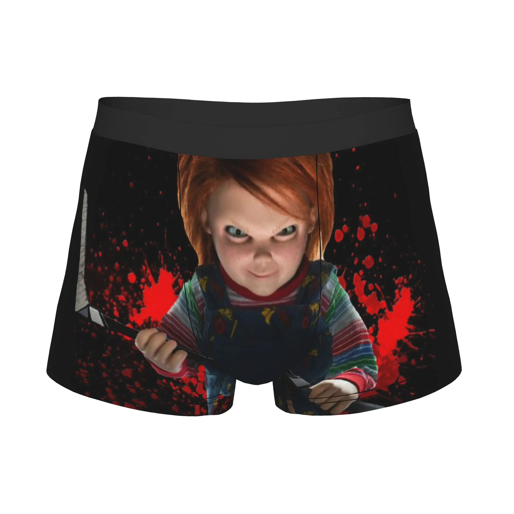 Novelty Chucky Friend Til The End Boxers Shorts Panties Men's Underpants Comfortable Horror Halloween Briefs Underwear