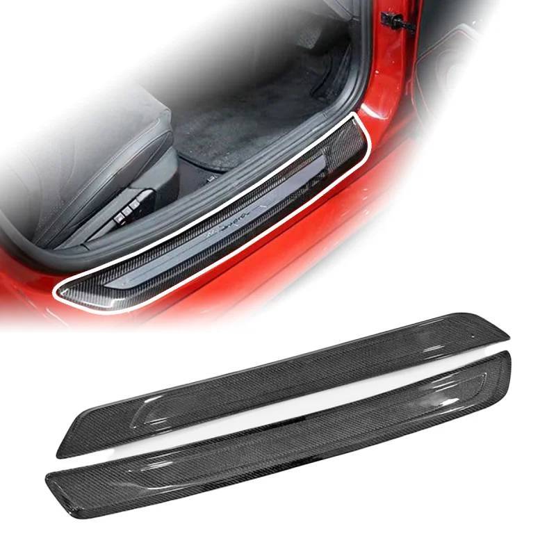 

New A90 Carbon Fiber Door Sil Panel Pair Stick-On Type Sports Style Exterior Accessories